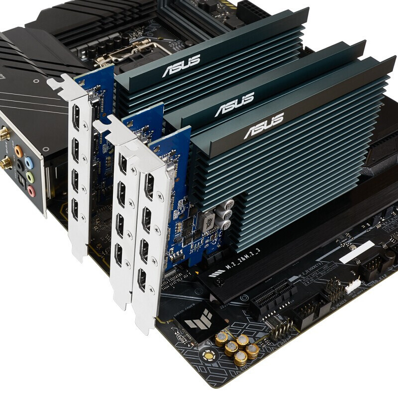 华硕gt7304hsl2gd5显卡2gddr5炒股办公多屏输出显卡4hdmi四屏输出gt