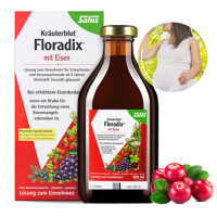 美颜祛黄露斯(SALUS) Floradix 德国铁元补血营养液红色版瓶装500毫升膳食营养补充剂盒装品牌值