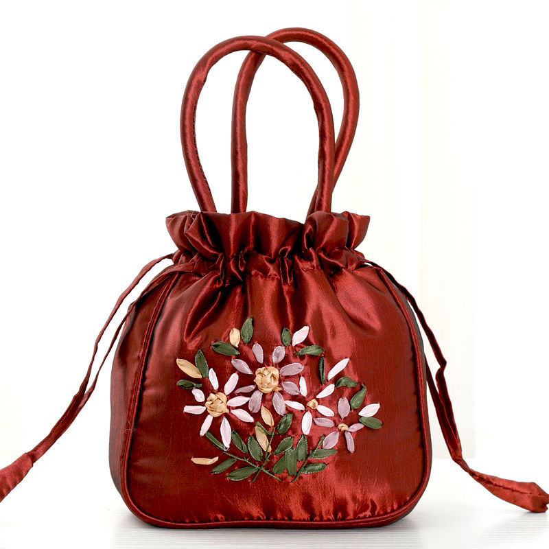 手拿包手工绣花小布包手提包中老年买菜手机零钱包迷你妈妈手拎包 601