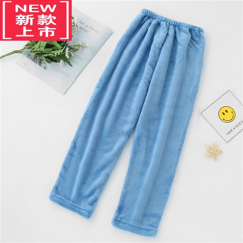 可莉允儿童睡裤宝宝珊瑚绒暖暖裤秋冬女童加绒保暖单裤男童法兰绒家居裤保暖裤图片