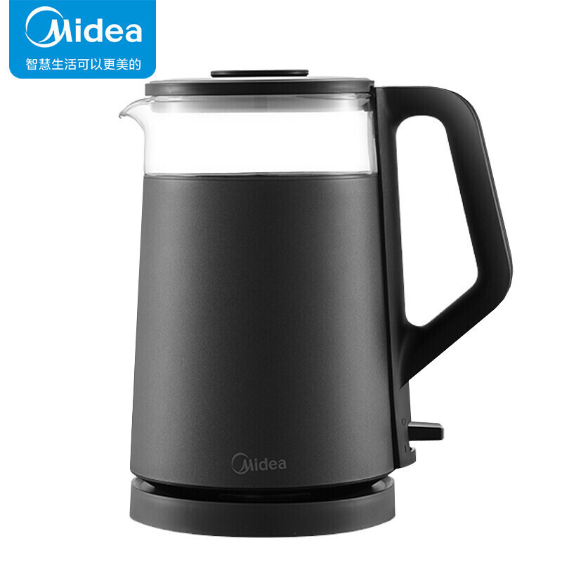 美的(Midea)烧水壶电热水壶家用玻璃开水壶自动断电304不锈钢电茶壶 MK-SH15D03