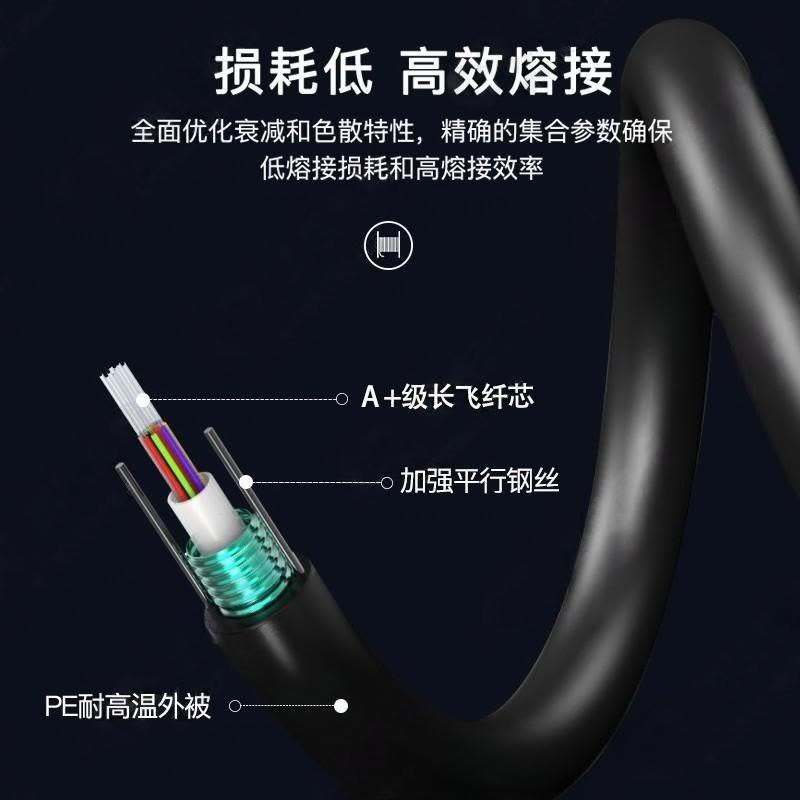 优普光室外铠装单模光纤线8芯中心管式架空光缆 GYXTW-8B(1000米)图片