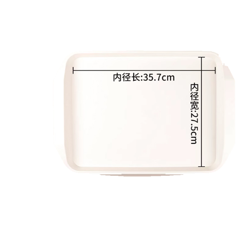 淘啊餐饮快餐托盘长方形白色大号-双耳[防滑磨砂纹]出口级标准高清大图