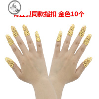 JiMi护甲套日常指甲简约防护保护防断女甲环戒指装饰盖指甲美观好看。 银色蝴蝶款35mm8个只适合细手