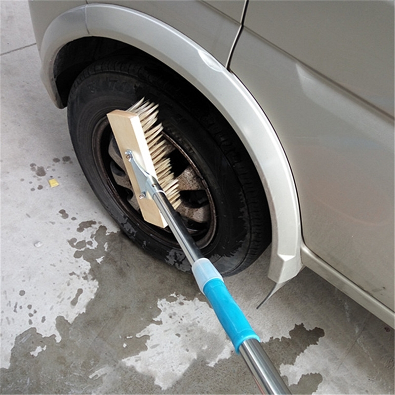闪电客长柄伸缩杆猪鬃洗车刷子擦车拖把水刷汽车刷车工具毛刷软毛洗车