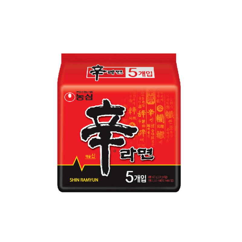 农心 韩国进口 辛拉面 袋面 方便面速食食品 120g*5 五连包