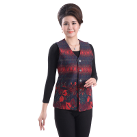 迪鲁奥(DILUAO)[品质女装]春秋女中老年马甲布口袋奶奶大码马夹修身内外穿妈妈无袖薄款坎肩