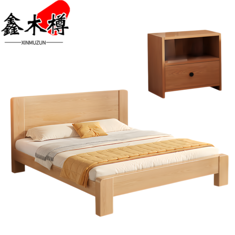 鑫木樽床1.8m+床头柜*1套高清大图