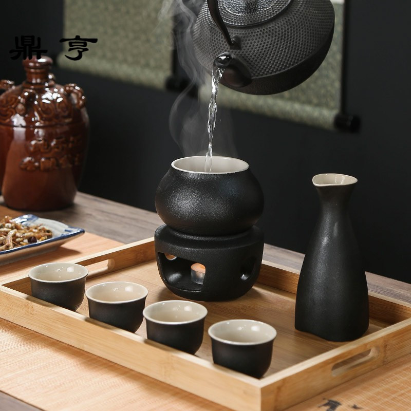 鼎亨温酒器暖烫酒壶简约家用清酒黄酒白酒具套装中式烛台加热煮酒