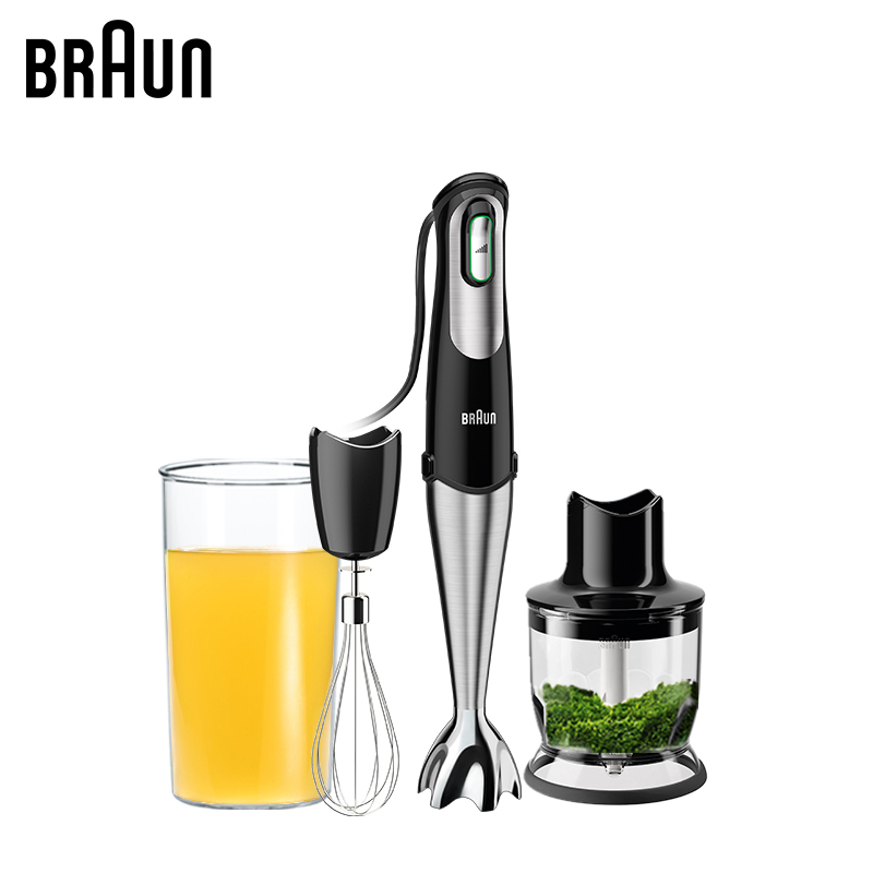 博朗(BRAUN)MQ725多功能料理棒搅拌机 原装进口无极调变速 电动手持婴儿宝宝辅食机 榨汁打蛋奶油绞肉切菜搅拌机