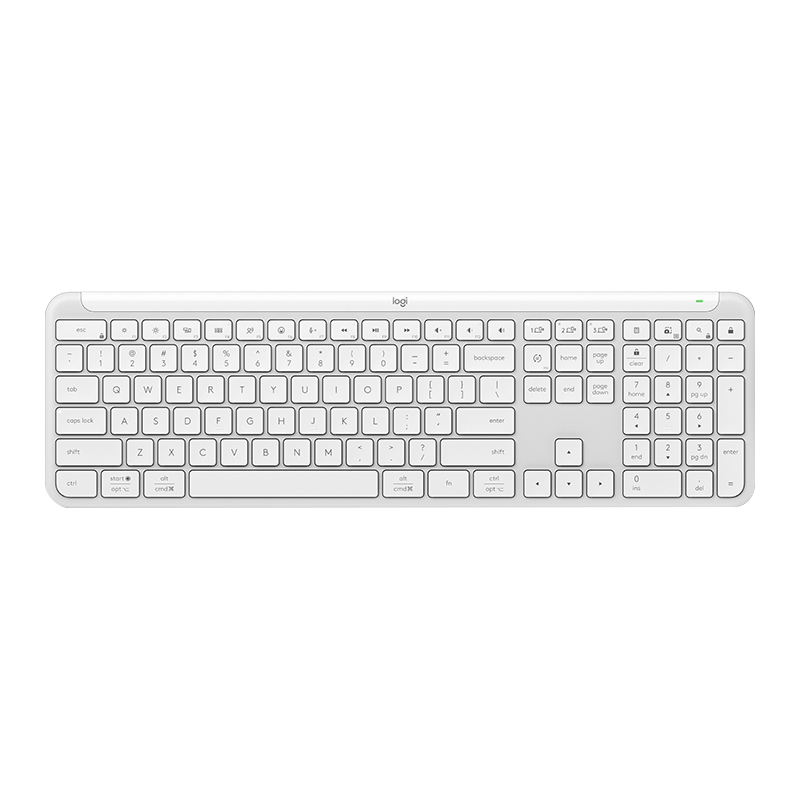 罗技(Logitech)K950 无线键盘 蓝牙键盘 全尺寸超薄轻音键盘 双模办公键盘 珍珠白