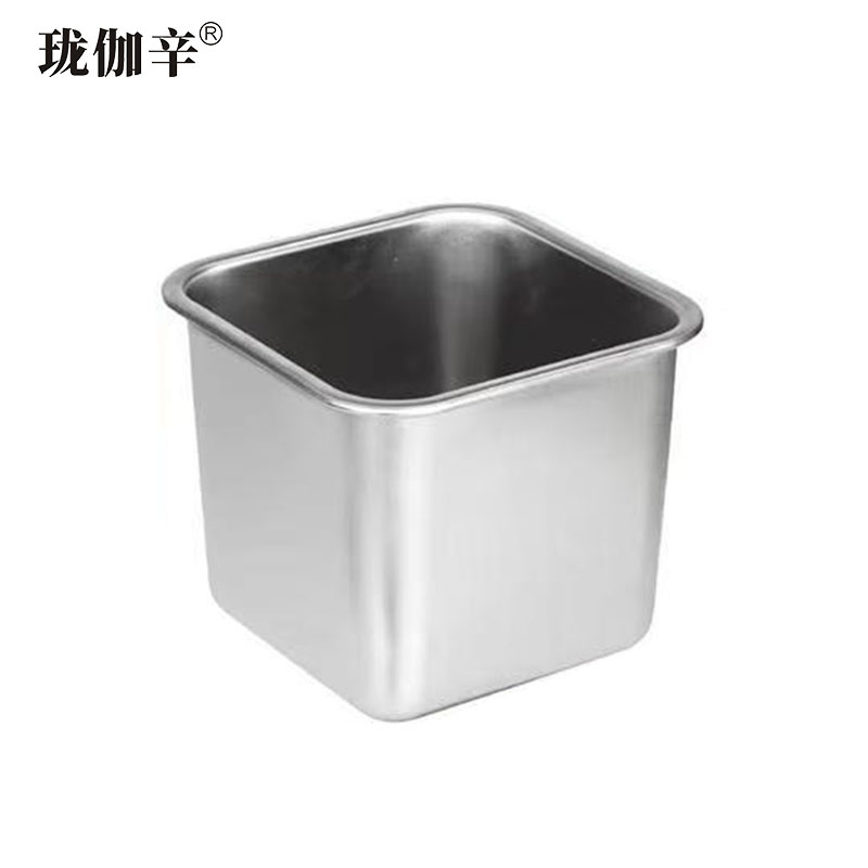 珑伽辛 不锈钢带盖方形味盅调料盒 20*20*14cm/个高清大图