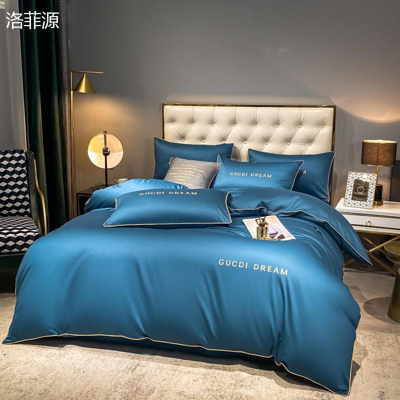 洛菲源 四件套迪卡-月光蓝 规格:床单250*250被套200*230枕套48*74*2 单位套高清大图