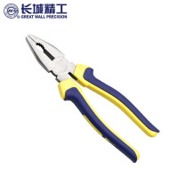 长城钢丝钳老虎钳电工钳子多功能手钳工业级虎口钳200mm7/8寸 6寸Cr-V欧式精抛双色套塑柄钢丝钳211076