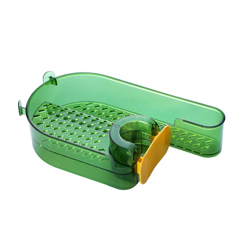 水龙头置物架沥水架厨房收纳免打孔洗菜盆水槽洗碗池浴室多功能篮- - 升级墨绿款