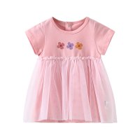 童泰夏季3月-3岁婴幼儿女宝宝衣服轻薄圆领短袖连衣裙