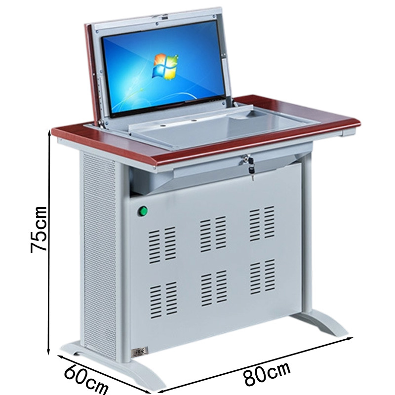 指臣翻转电脑桌单人位台高清大图