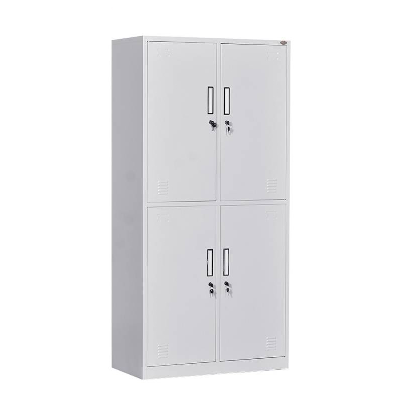 广亿隆更衣柜钢制储物碗柜带锁铁皮柜存放柜四门