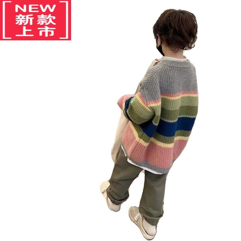 可莉允bora童装女童彩色毛衣2022冬装儿童衫男童洋气时髦针织衫图片