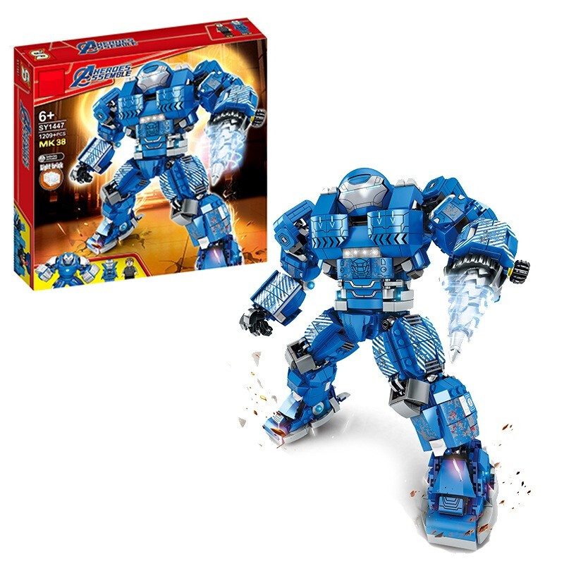 复仇者联盟4兼容乐高mk38钢铁机甲模型摆件拼装积木模型8-12岁男女孩