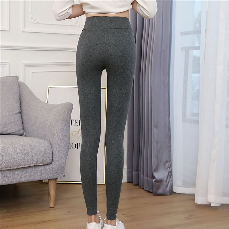 女士棉质高腰打底裤女外穿冬季加绒加厚保暖紧身轻盈舒适棉裤子麟名