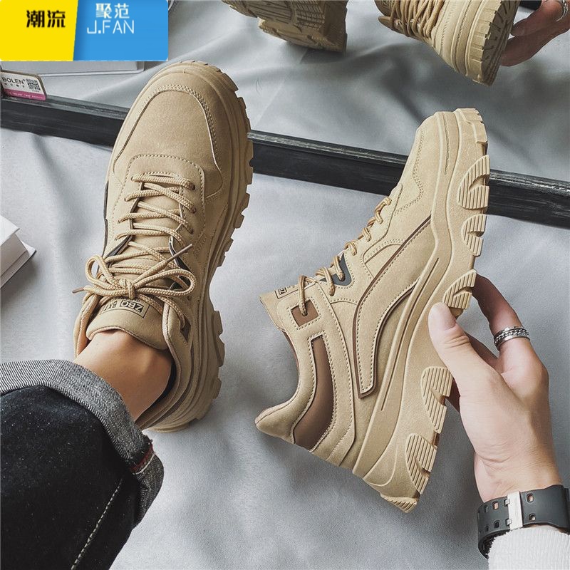 聚范男鞋2024新款秋季劳保工地工作防水防滑耐磨运动休闲工装马丁滑范高清大图