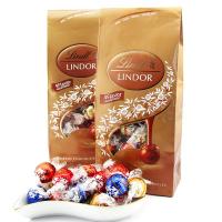 瑞士进口Lindt 瑞士莲软心巧克力(黄盒)混合精选口味约50粒600g分享装婚庆喜糖巧克力
