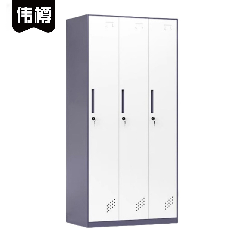 伟樽衣柜灰白套色3门900*500*1850mm台高清大图