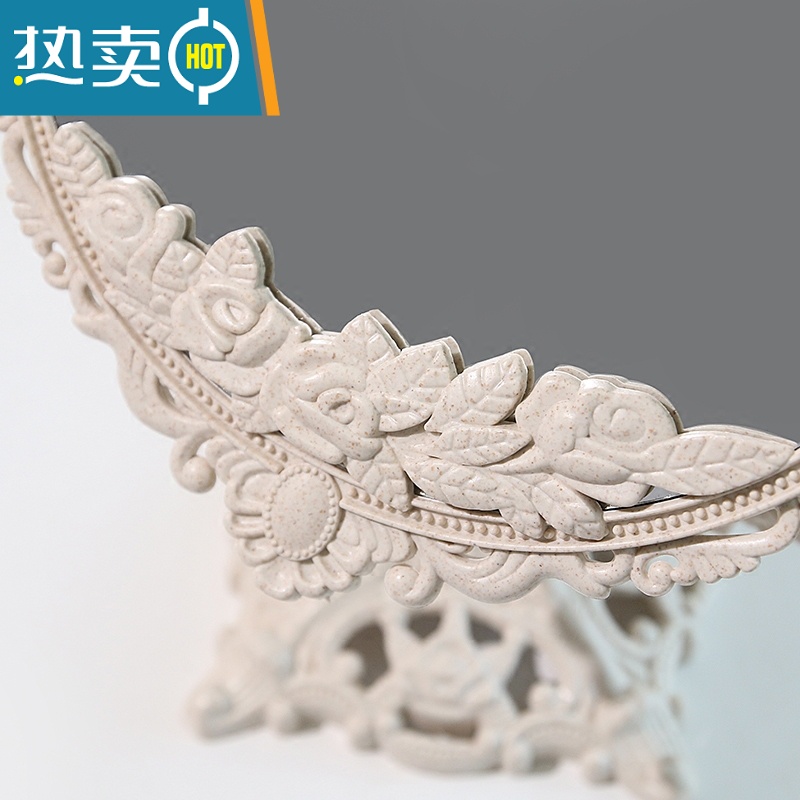 敬平简约欧式美容镜 台式化妆镜双面梳妆镜子便携公主镜化妆镜折叠便携式用镜 椭圆大号纳米蓝(平面+放大面)高清大图