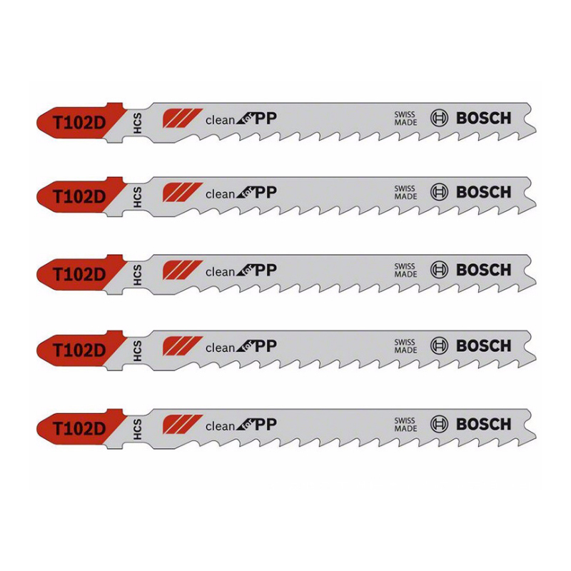 博世(Bosch) 曲线锯锯片T102H(5支装)PVC塑料 货期5-10天