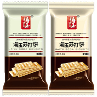 海玉苏打饼干酥脆办公室下午茶饱腹感早餐代餐休闲零食独立包装2种混合口味500g*1箱