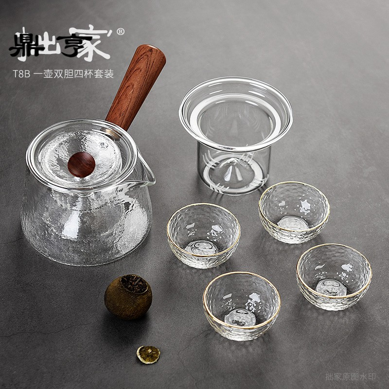 鼎亨T8一壶双胆煮茶器蒸茶器电陶茶炉玻璃茶壶花茶普洱泡茶壶茶具