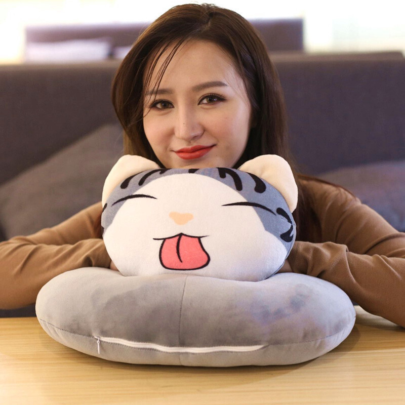 可爱猫办公室趴睡枕学生趴趴枕午休靠垫抱枕小枕头午睡神器小奇猫可爱36*26cm