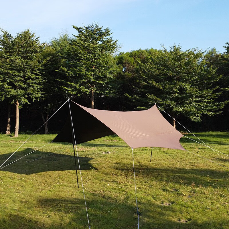 八角黑胶蝶形天幕帐篷户外露营遮阳棚便携式加厚防晒凉棚野营天幕装备