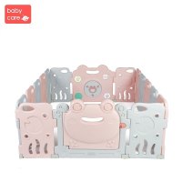 babycare儿童室内游戏围栏婴儿宝宝爬行垫学步防护栏家用安全栅栏 暮色粉 14+2 192*155cm 7600