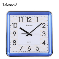 天王星(Telesonic)静音客厅挂钟现代简约钟表 创意潮流会议室石英钟餐厅书房时钟 13英寸