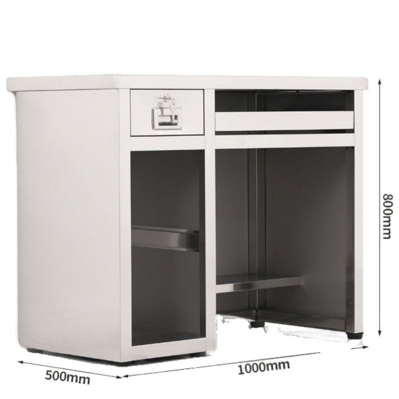 怡卓欧不锈钢办公桌1m左张高清大图