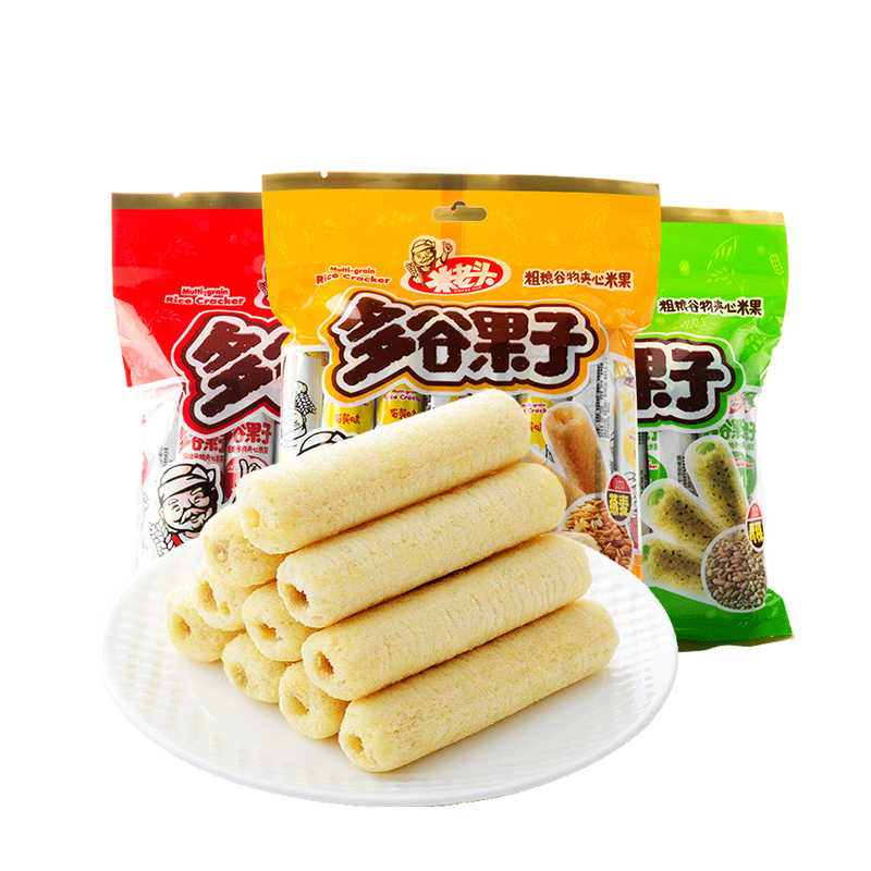 米老头多谷果子海苔味零食大礼包女生小吃休闲食品粗粮谷物夹心米果