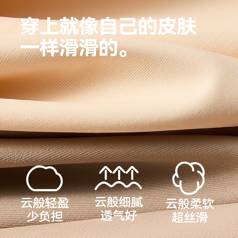 浪莎粉底液内裤女无痕隐形夏季薄款冰丝瑜伽健身运动不夹臀三角底高清大图
