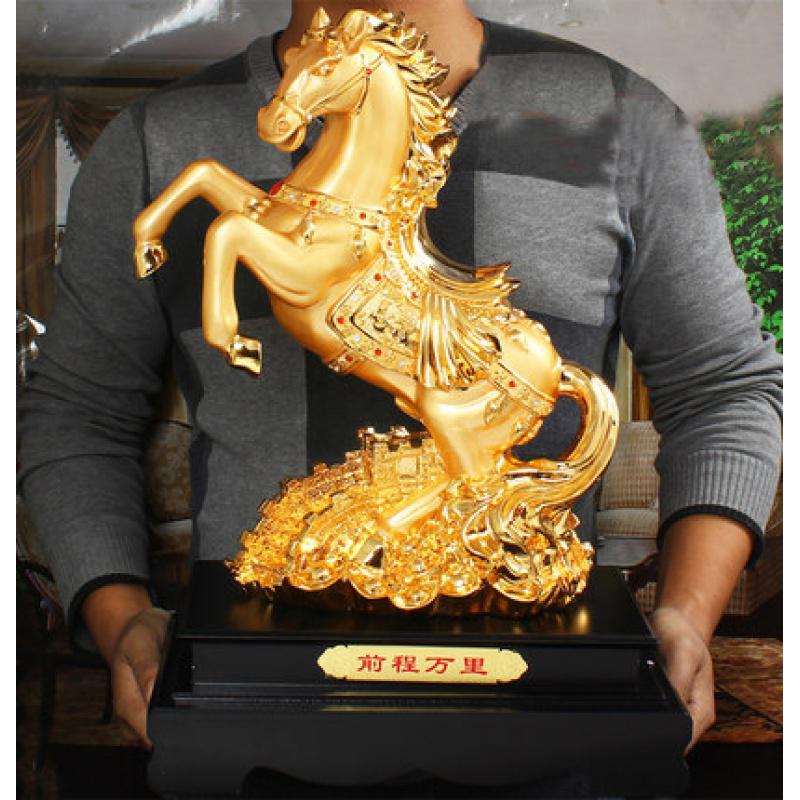 美帮汇马摆件马到成功工艺品 生肖马办公室前台家居装饰摆设品高清大图