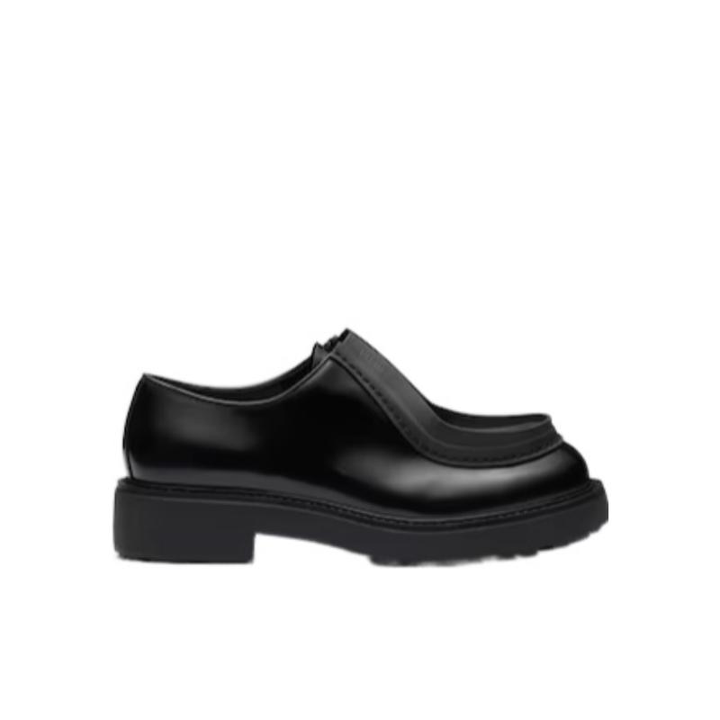 普拉达(PRADA)皮革商务休闲鞋男防水防滑耐磨户外鞋低帮增高商务