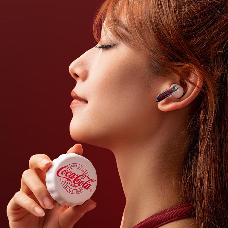 可口可乐(cocacola) 真无线蓝牙耳机半入耳式 T13 白色高清大图