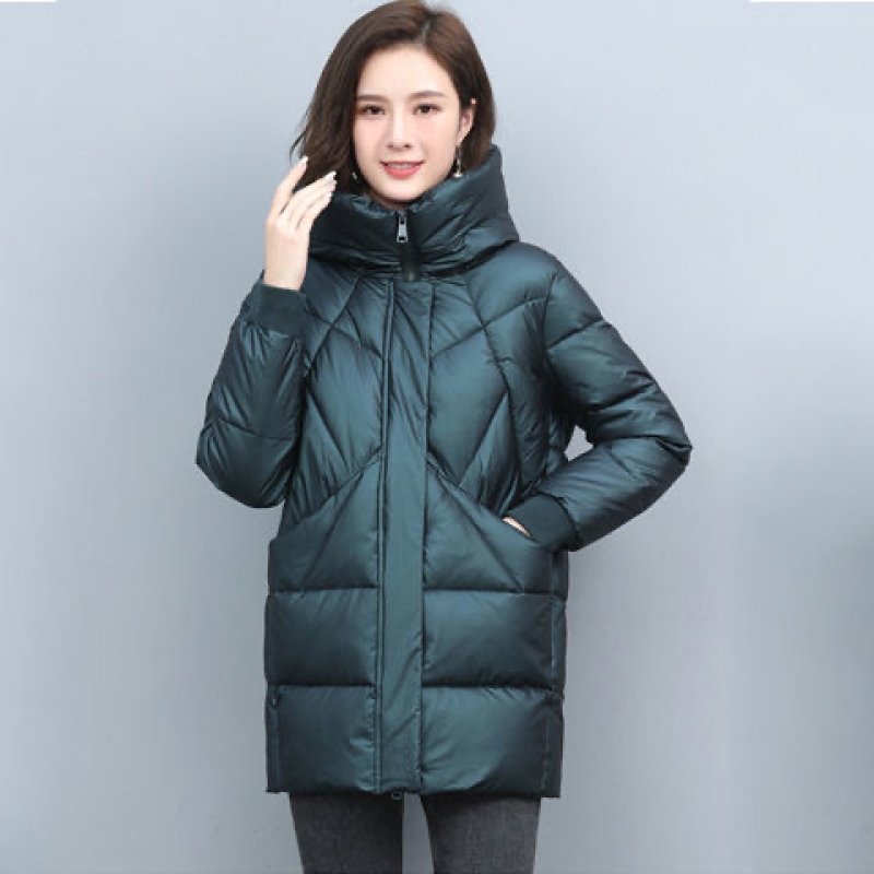 连帽棉衣女中长款2024冬装时尚新款加厚棉袄大码韩版保暖棉服外套高清大图