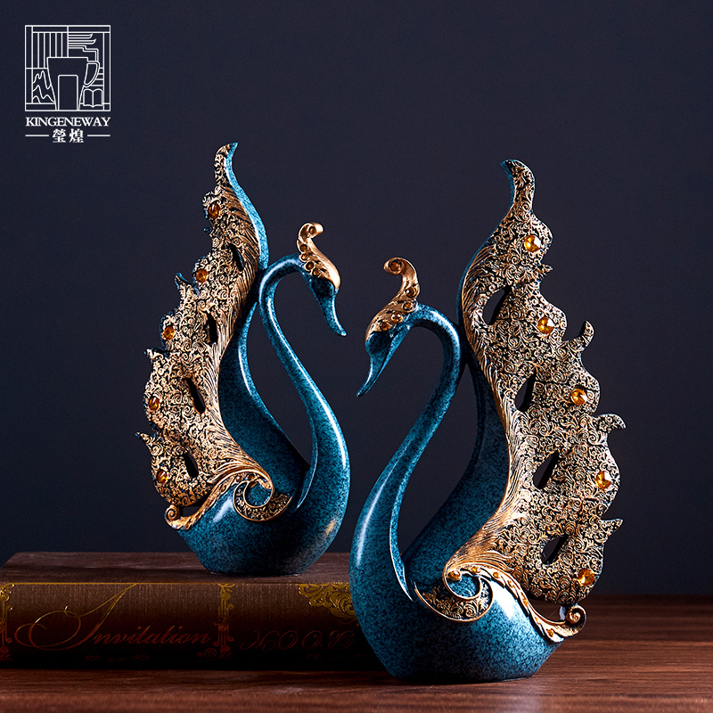 创意客厅摆件卧室茶几玄关酒柜现代简约居家艺术品新家室内装饰品孔雀