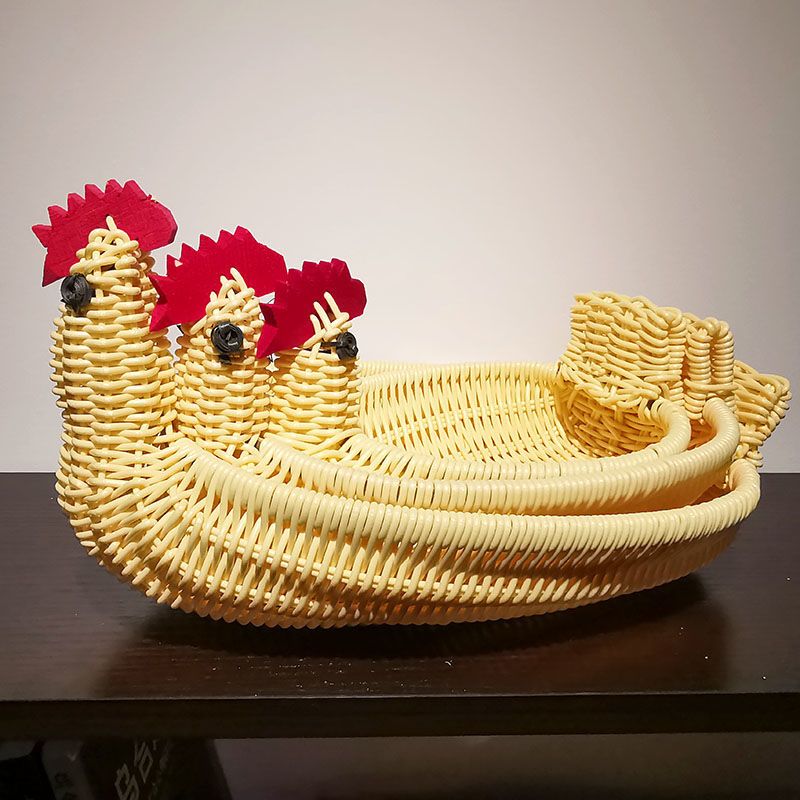收纳篮蔬菜面包水果篮展示筐仿藤编织个性创意家用超市陈列展示蓝
