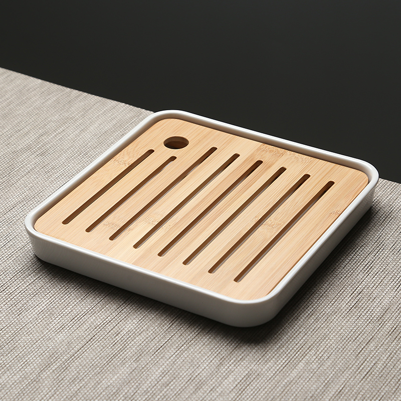 苏氏陶瓷(SUSHI CERAMICS)旅行茶具套装车载蓝锦亭立方茶盘带茶叶罐手柄茶壶茶杯子功夫茶具