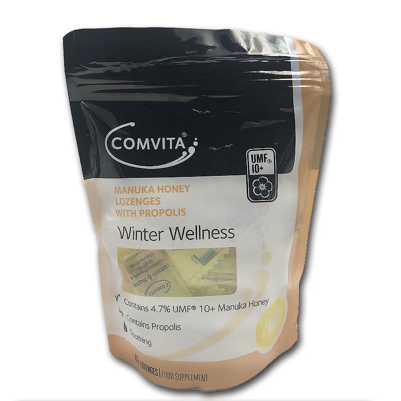[UMF10+]康维他(Comvita)麦卢卡蜂蜜 UMF10+ 柠檬味蜂胶润喉糖 40粒/袋 进口食品 新西兰进口图片