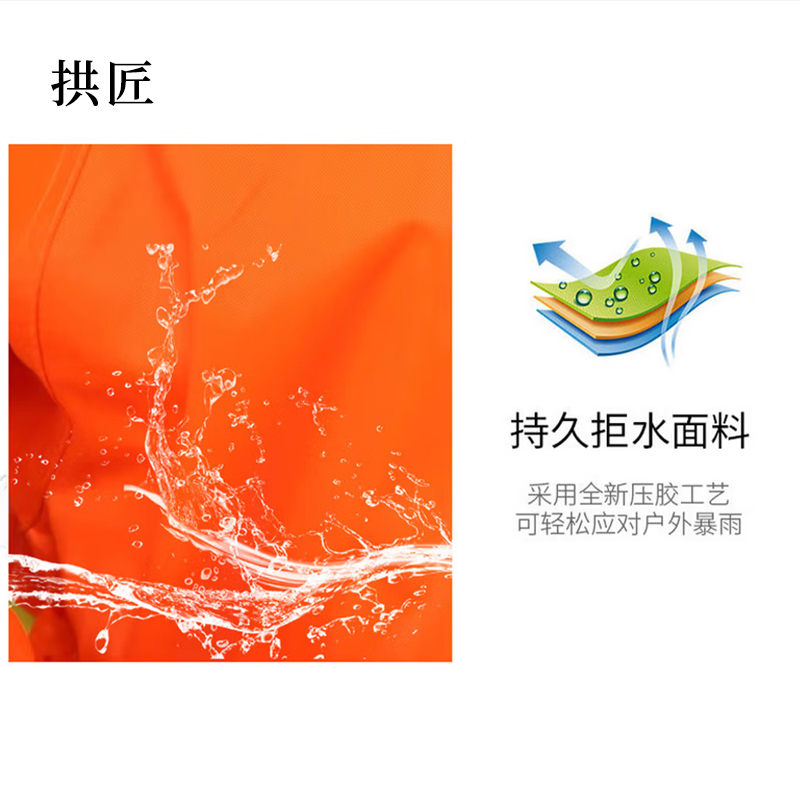 拱匠 GJ106 连体雨衣 (计价单位:件) 橘红色高清大图