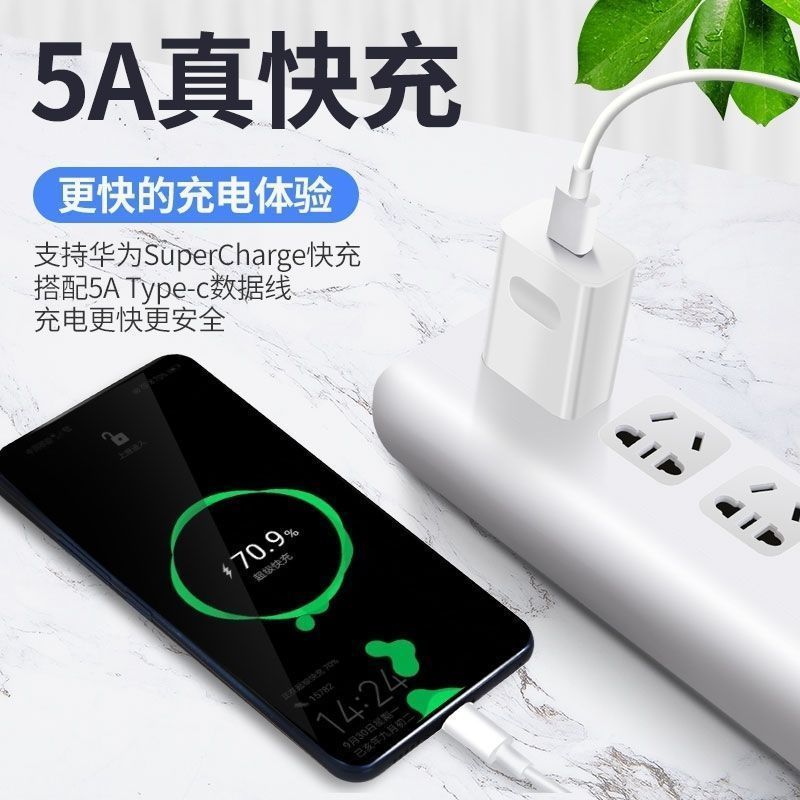 适用华为5a充电器快充type-c数据线mate2010|9v2a闪充头[18W] 加[2米2A安卓线]1条