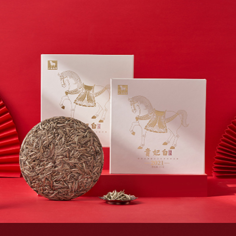 八马茶业(BAMA TEA)贵妃白·白毫银针五子饼(原料年份2021)-357克×5饼/盒高清大图